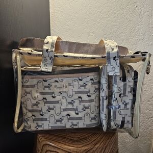 NWOT Primrose Hill London cream French cat and dog travel bag Set